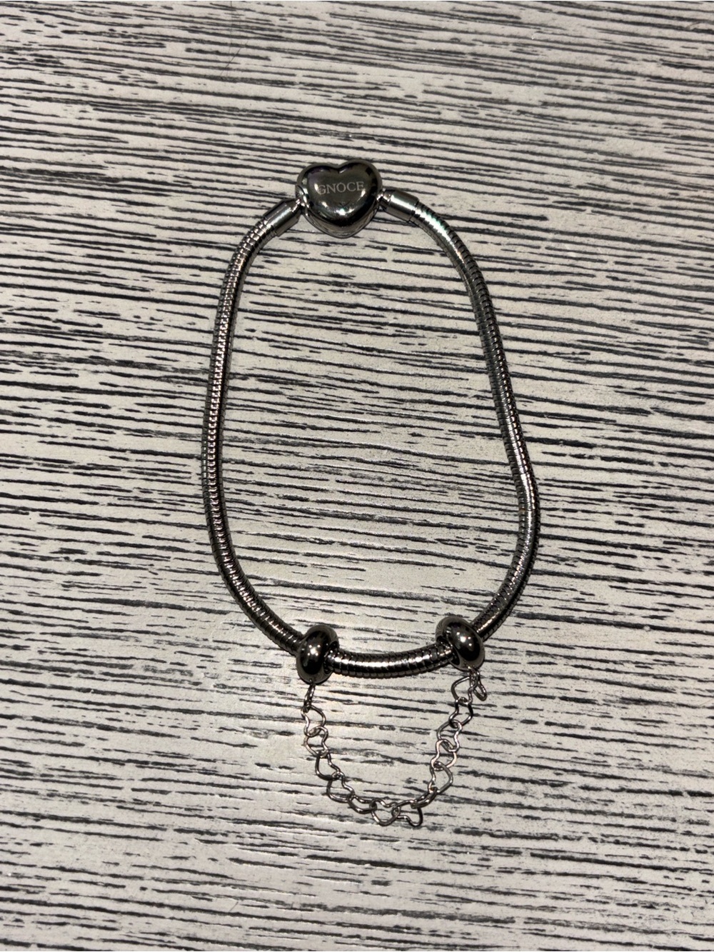 Gnoce Charm Bracelet and Safety Chain Charm
